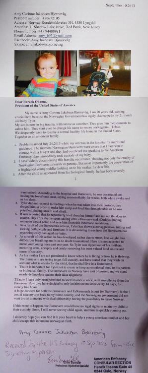 [VIDEO] Ameryka lekceważy zrozpaczoną, amerykańską matkę! Amy Jacobsen, której Norwegia zabrała malutkiego synka, przylatuje do Polski na piątkowy nasz Marsz Wolności Bezbronnych. Prosi o spotkanie z Barackiem Obamą!