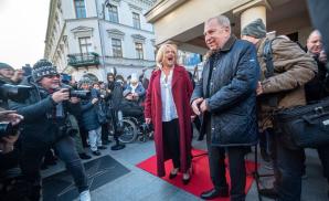 Katarzyna Figura i Jerzy Stuhr w Łódzkiej Alei Gwiazd