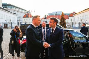 [VIDEO] Spotkanie Andrzeja Dudy z Emmanuelem Macronem