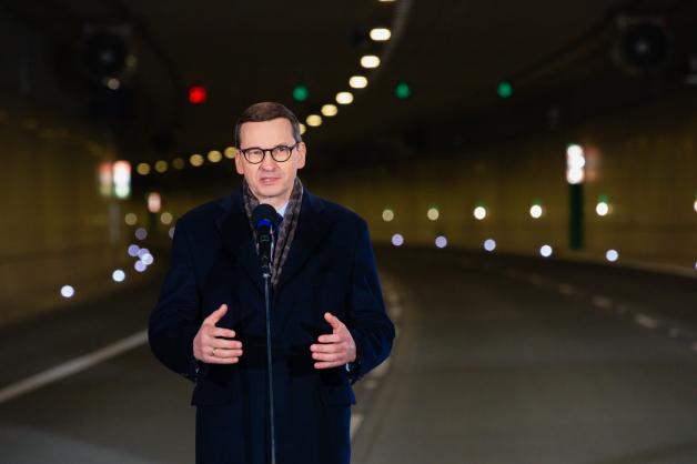 [VIDEO] Premier Mateusz Morawiecki uczestniczył w otwarciu najdłuższego tunelu w Polsce 