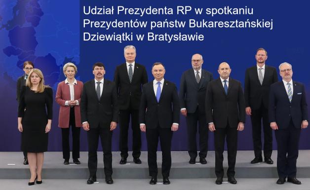 Udział Prezydenta RP w spotkaniu Prezydentów państw Bukaresztańskiej Dziewiątki w Bratysławie