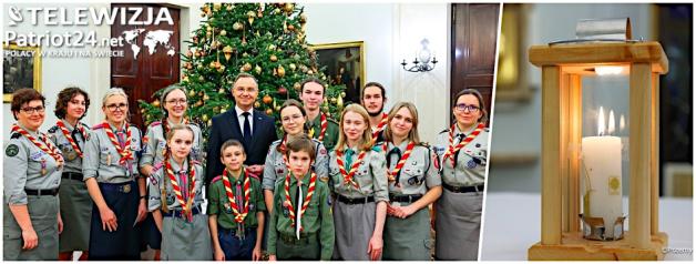 [VIDEO] Betlejemskie Światło Pokoju w Pałacu Prezydenckim